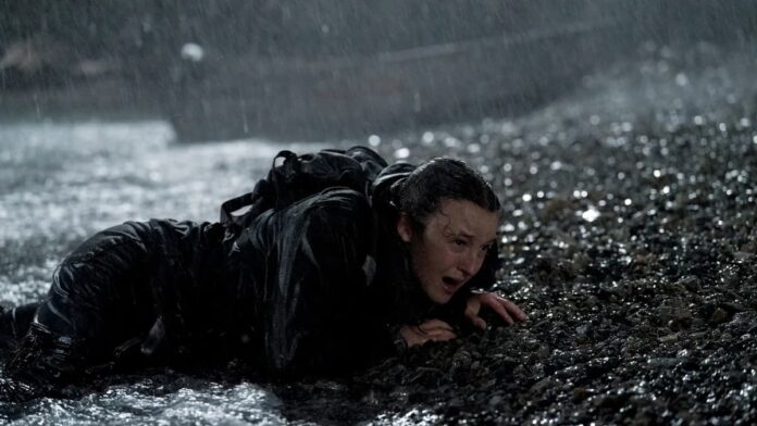 ellie scar island A girl drenched in rain is crawling on the ground as she visits Scar island.