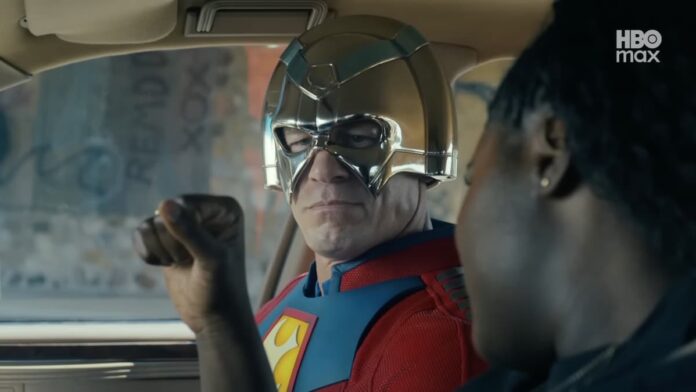 peacemaker season 2 A man in a metal helmet and a blue and red suit for the trailer of Peacemaker Season 2.