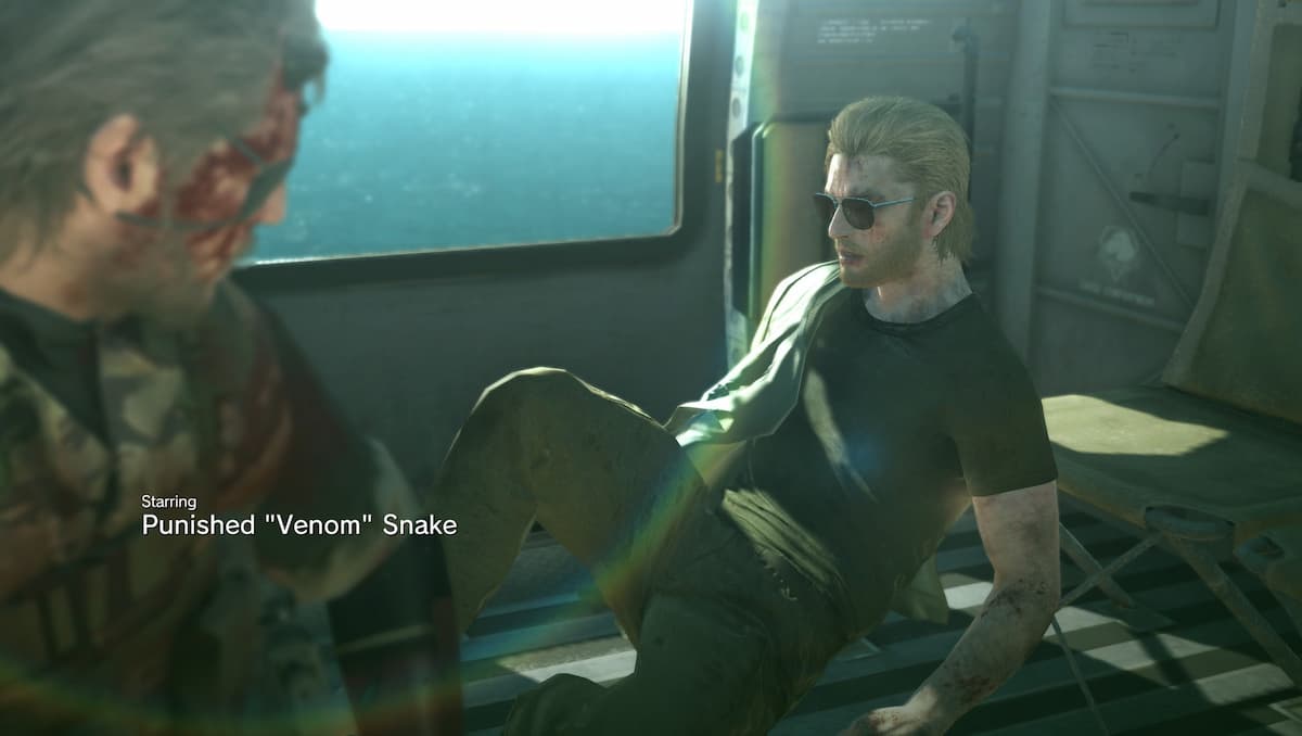 A man in sunglasses on a chopper in MGS V: The Phantom Pain.