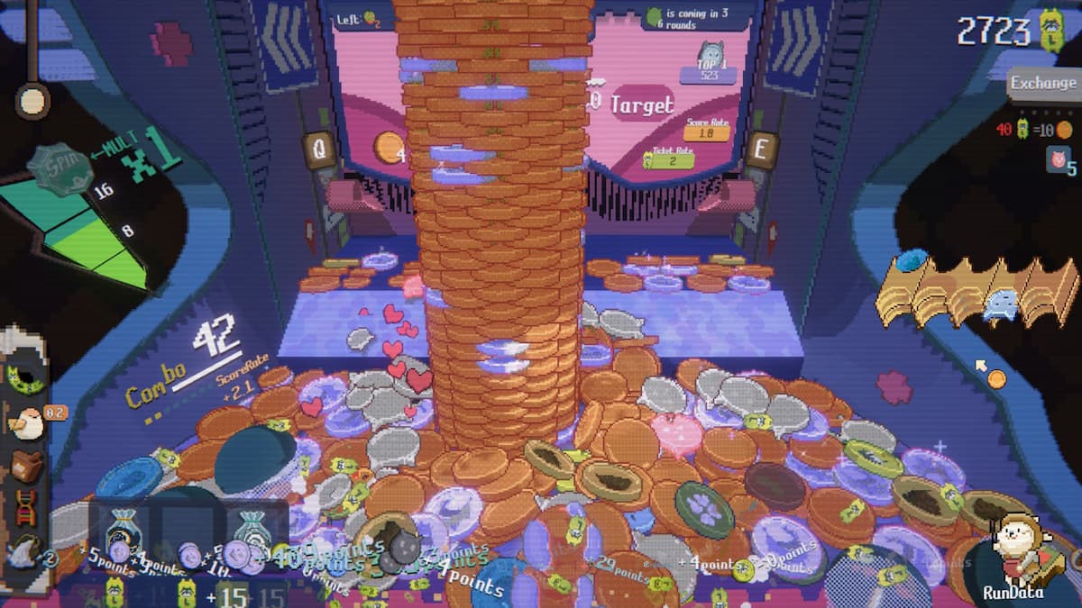 A giant tower of coins.