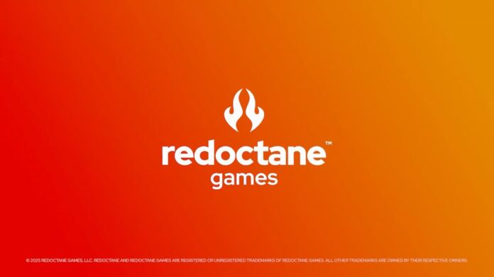 redoctane games A black and orange gradient background with the words "RedOctane Games" in the middle.