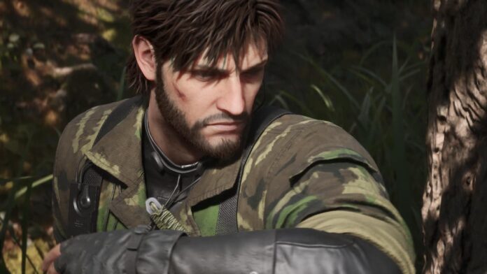 snake behind tree A man in a military outfit. Cover image for our Snake Eater Camo guide.