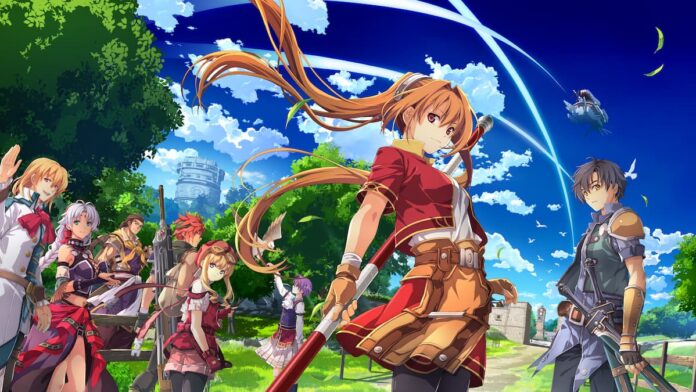 trails in the sky 1st chapter A girl with orange hair standing under a blue sky. Cover image for Trails in the Sky 1st Chapter