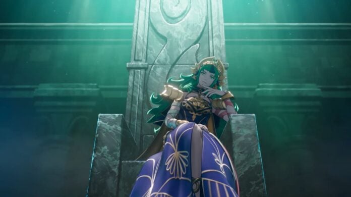 fortunes weave sothis A green haired girl sitting on a stone chair in Fire Emblem: Fortune's Weave.