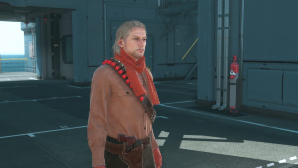 A man with a red scarf. Ocelot in MGS V.