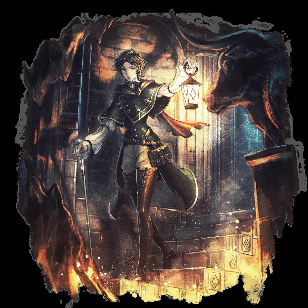 A woman entering a room in Octopath Traveler 0.