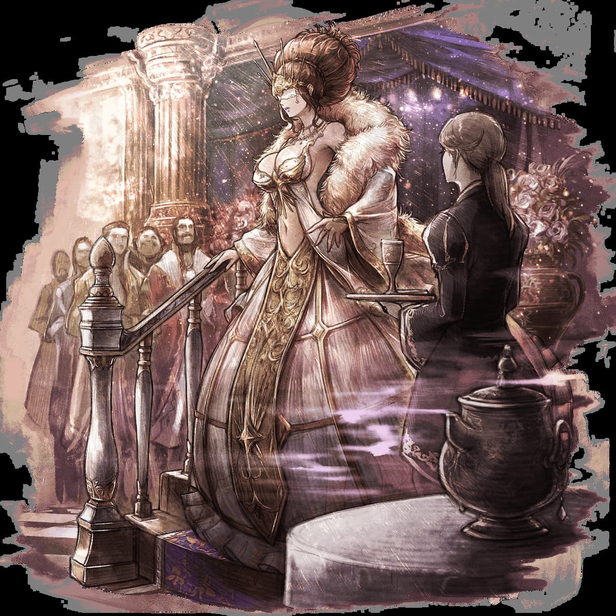 A regal looking woman in Octopath Traveler 0.