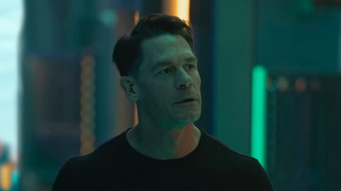 peacemaker chris A man looking upwards in Peacemaker.