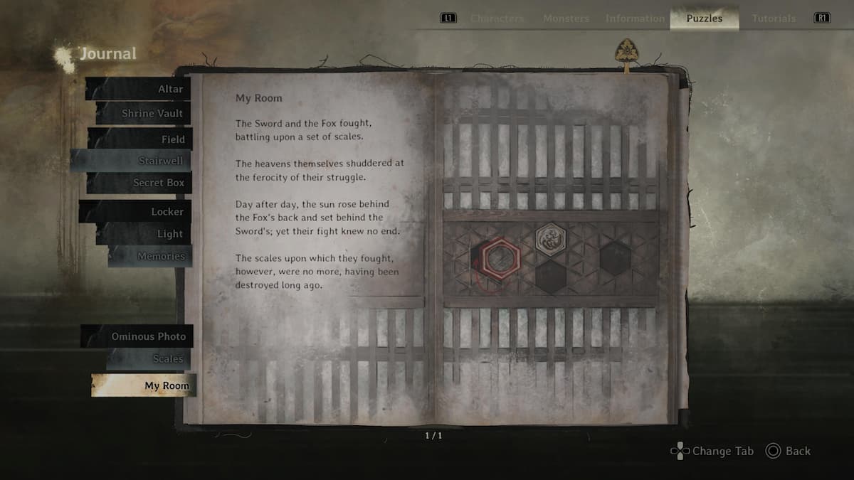A journal with text on the left and images on the right.