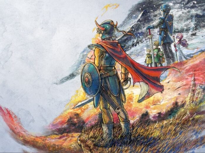 dragon quest cover A boy with a red cape and a sword. Cover image for our Dragon Quest I & II HD-2D Remake review.