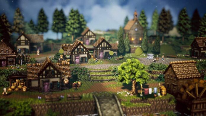 IMG_1241 A pixel art town with greenery in Octopath Traveler 0.