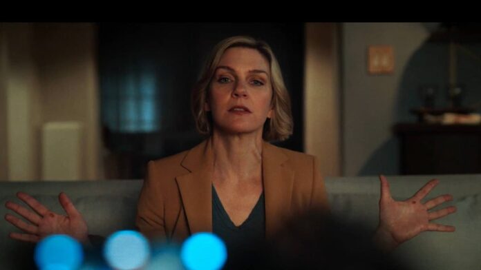 pluribus message A woman with her hands outwards in Pluribus.