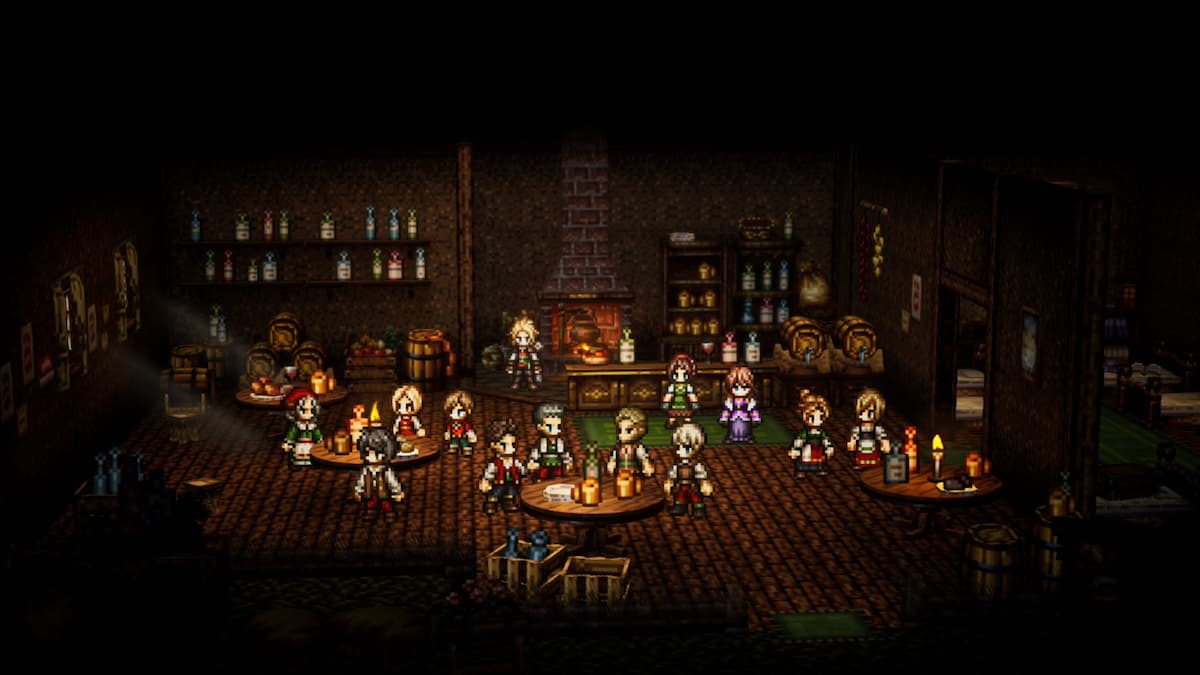 People gathered in a tavern.
