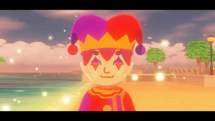 tomodachi life hugh morris A clown with his eyes closed looking straight.