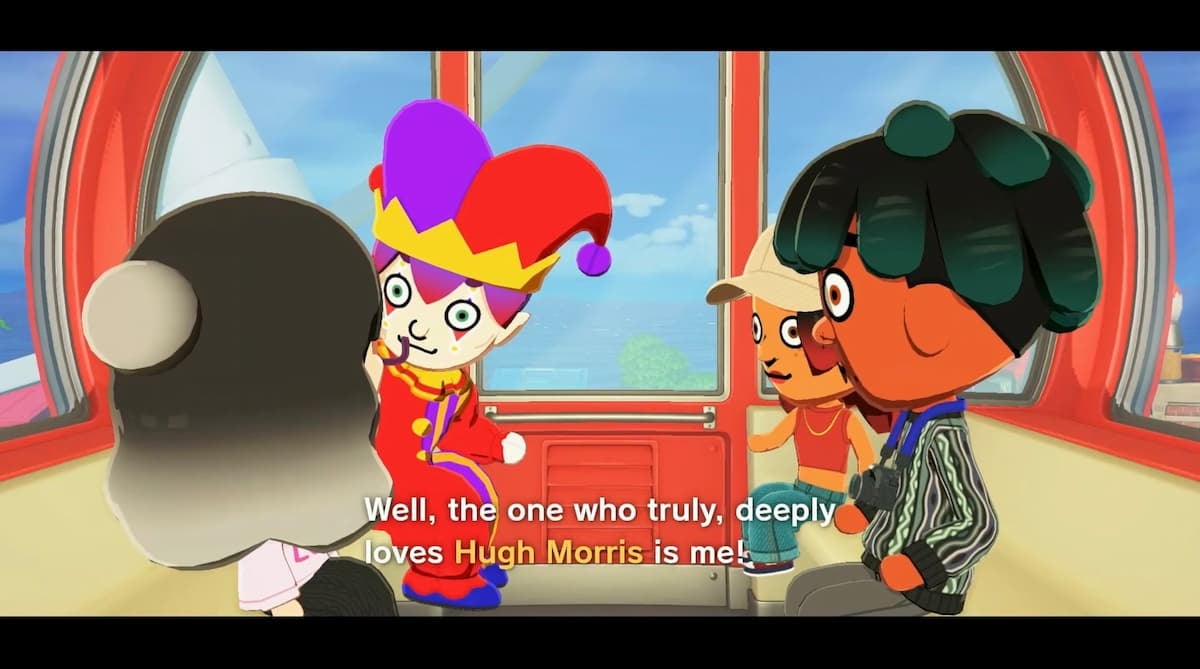 Four people in a ferris wheel in Tomodachi Life: Living the Dream.