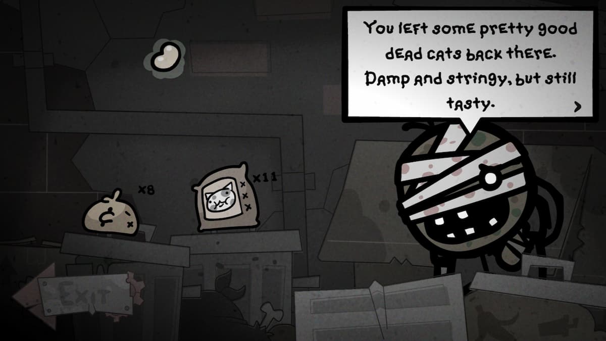 A bandaged man talking about cats for our Mewgenics review.