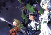 I Care About Evangelion Now, Thanks Yoko Taro A girl in red, a boy in white, and a girl in white in Evangelion.