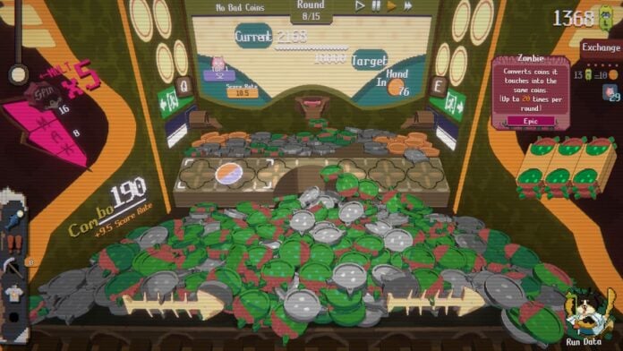 raccoin coin modifiers A coin machine tray with a bunch of green fish coins in RACCOIN.