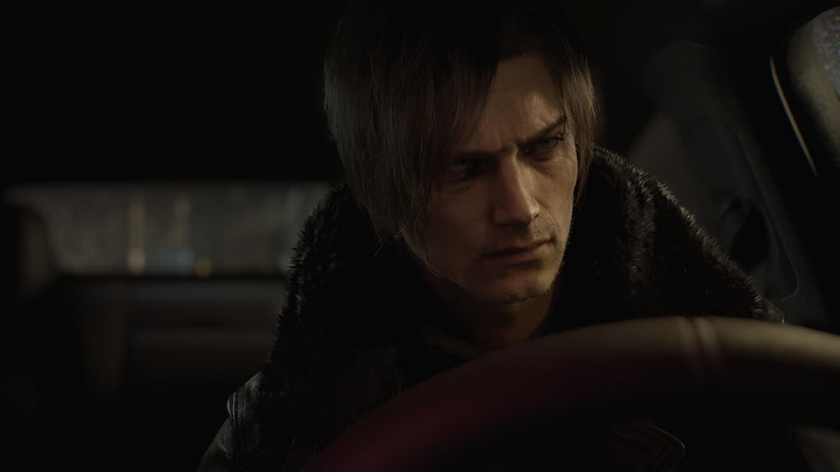 A man in a car in Resident Evil Requiem.