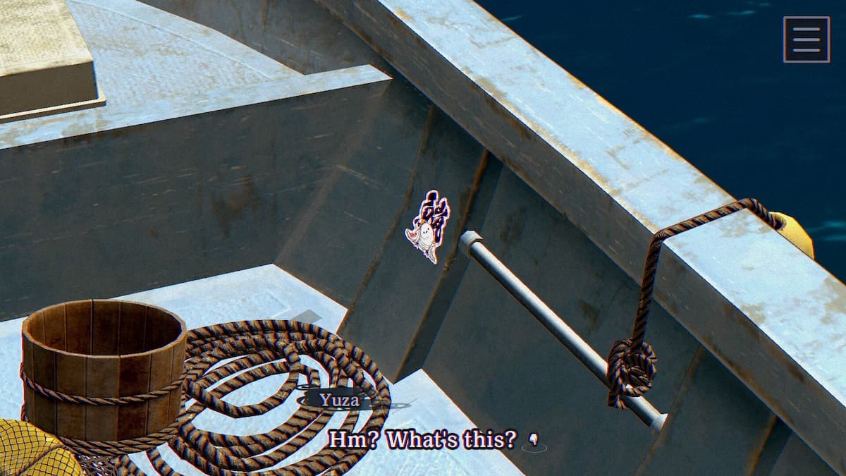 A sticker on the side of a boat.