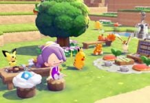 Pokemon Pokopia Has a 20-40 Hour Runtime & Post-Game Content A human with purple hair sitting in the wild in Pokemon Pokopia.