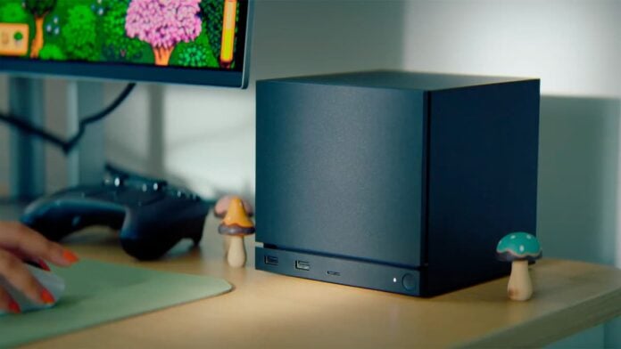 steam machine A black box on a table. Cover for our Steam Machine news story.