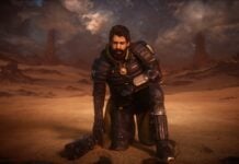 I Played Saros for 3 Hours & Came Away High-Strung, Stressed Out, & Ready for More A man on his knee in Saros.