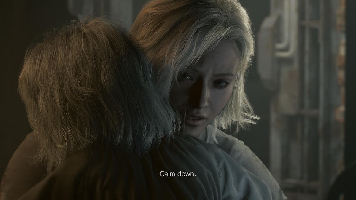 A woman hugging a girl.