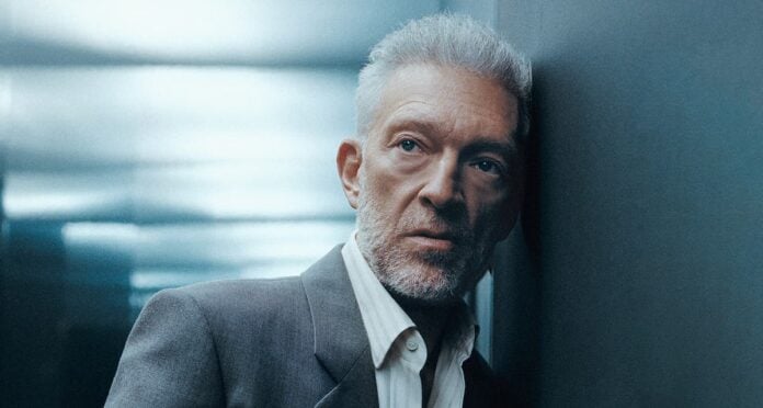 vincent cassel A man with grey hair in a suit. Cover image for our White Lotus Season 4 story.