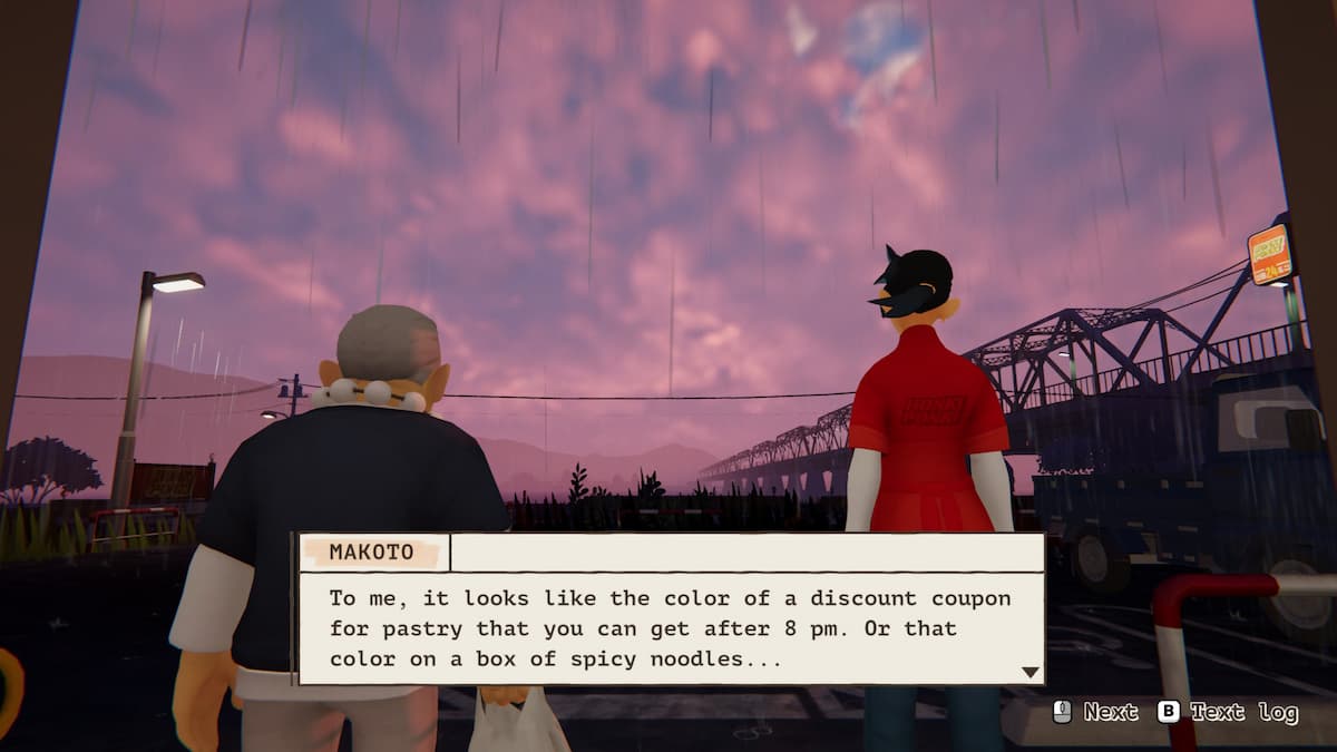 An old man and woman looking at the sunrise for our inKONBINI review.