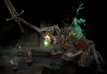 Shards of Order Is a Fantasy RPG Deckbuilder With Darkest Dungeon Vibes (Interview) The party fighting a boss in Shards of Order