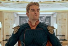 Homelander Has Always Been a Moron A blonde man in a superhero outfit.