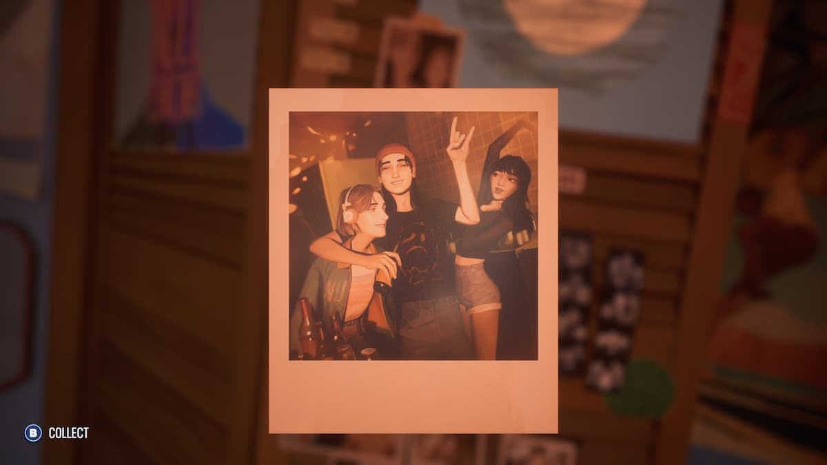 A polaroid photo with three friends dancing for our Mixtape review.
