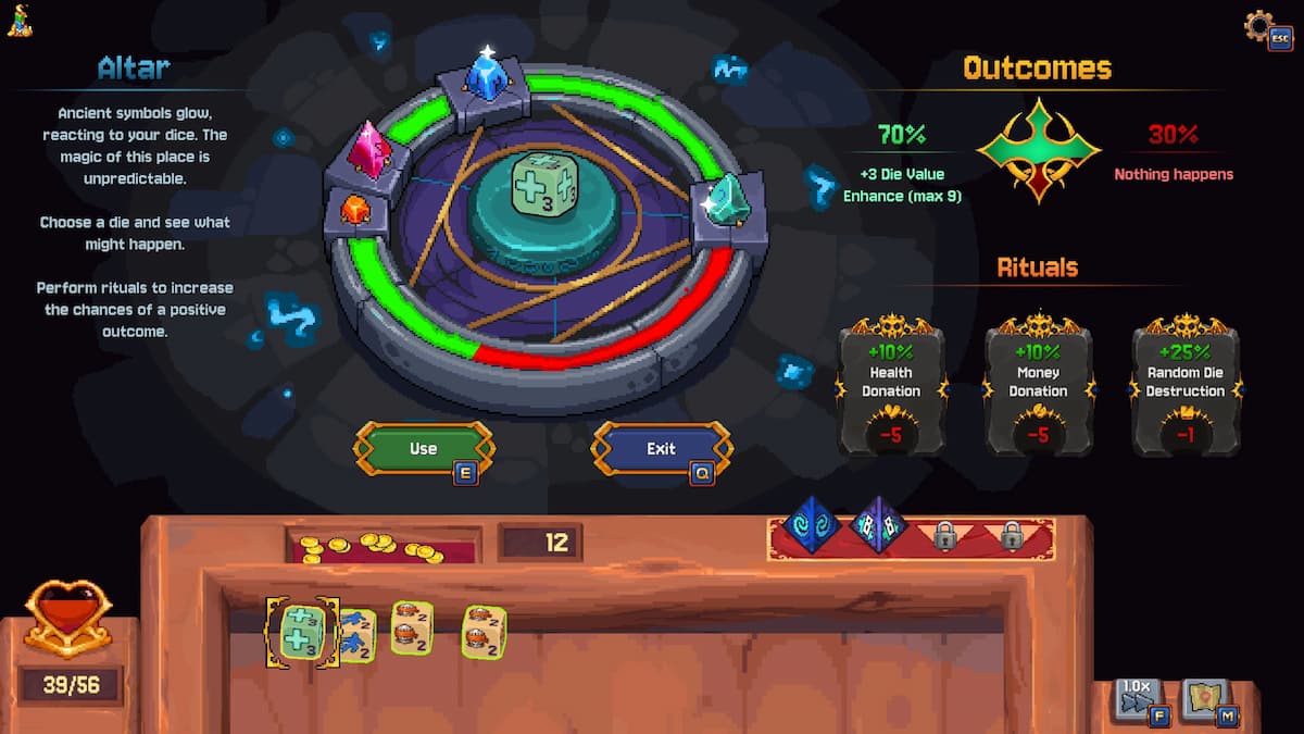 A ritual circle with green and red colors.