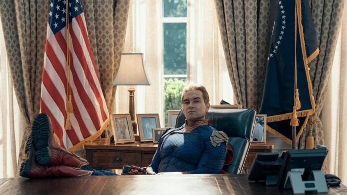 the boys antony starr A man sitting in the oval office. The Boys' Antony Starr as Homelander.