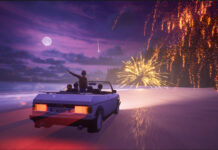 Mixtape & the Irresistible Cool of the Indie Hipster A car with fireworks in the background in Mixtape.