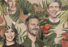 “French Aloofness” Will Serve as the Heart of The White Lotus Season 4 Faces of several people on what looks like wallpaper for The White Lotus Season 4.