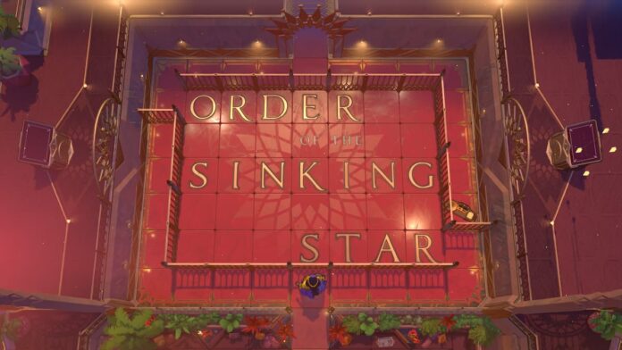 order of the sinking star cover A red tiled floor with the words "Order of the Sinking Star".
