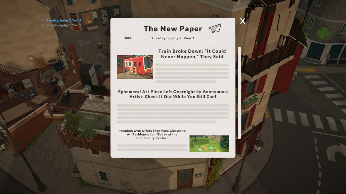 Front page of a newspaper