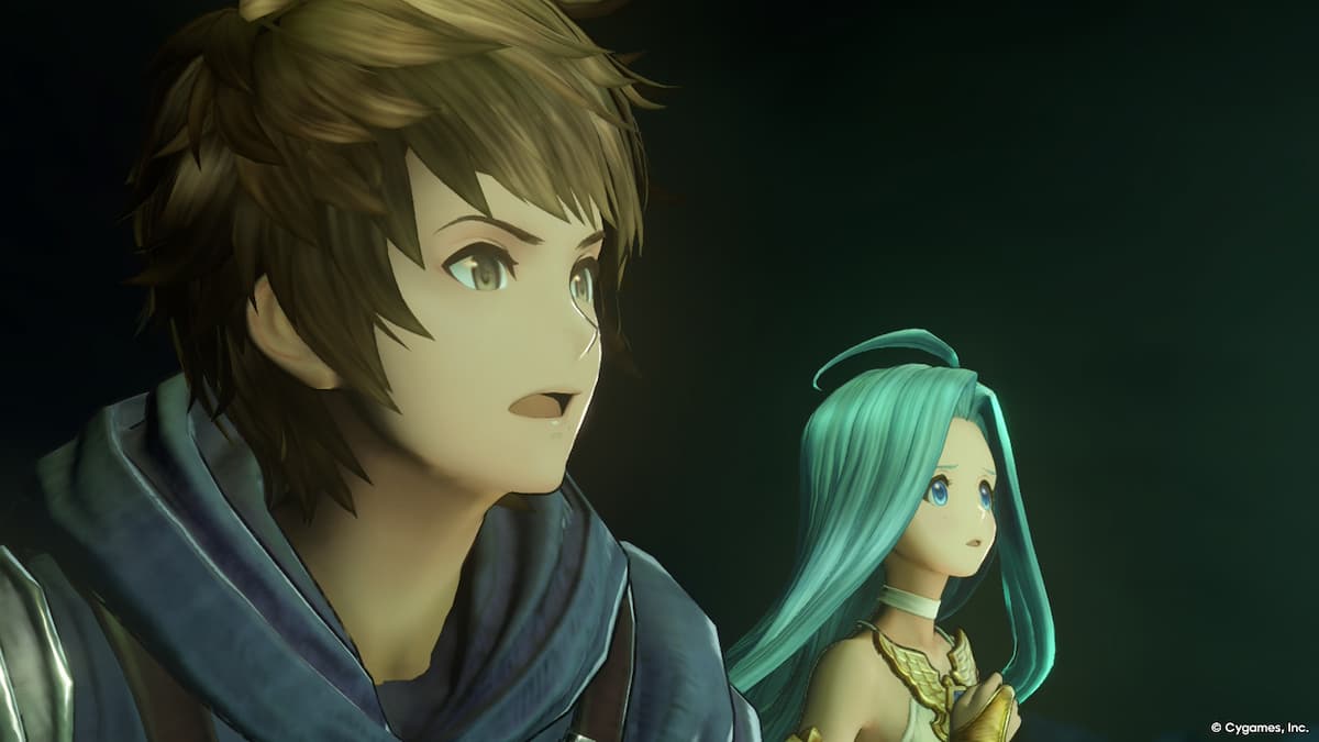 A boy and a blue-haired girl in Granblue Fantasy: Relink