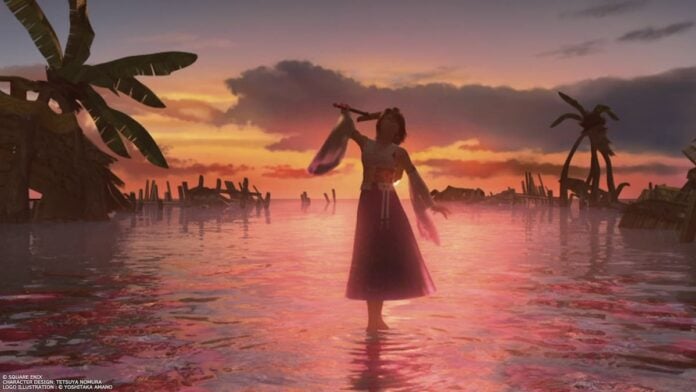 ffx sendingf A woman standing on water in Final Fantasy X