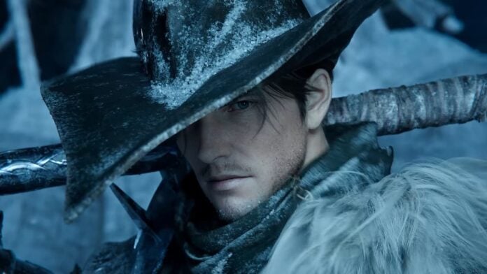 evercold protag A man in a cap covered in snow in FFXIV Evercold.