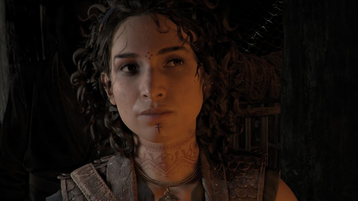 Close-up of a woman with black hair in Resonance: A Plague Tale Legacy
