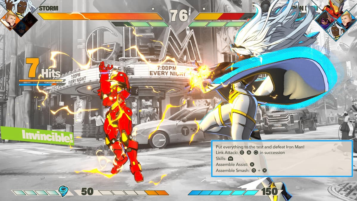 A man in a red suit fighting a woman in white