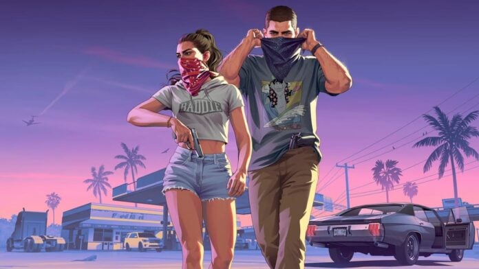 gta vi cover A man and woman in masks in GTA VI