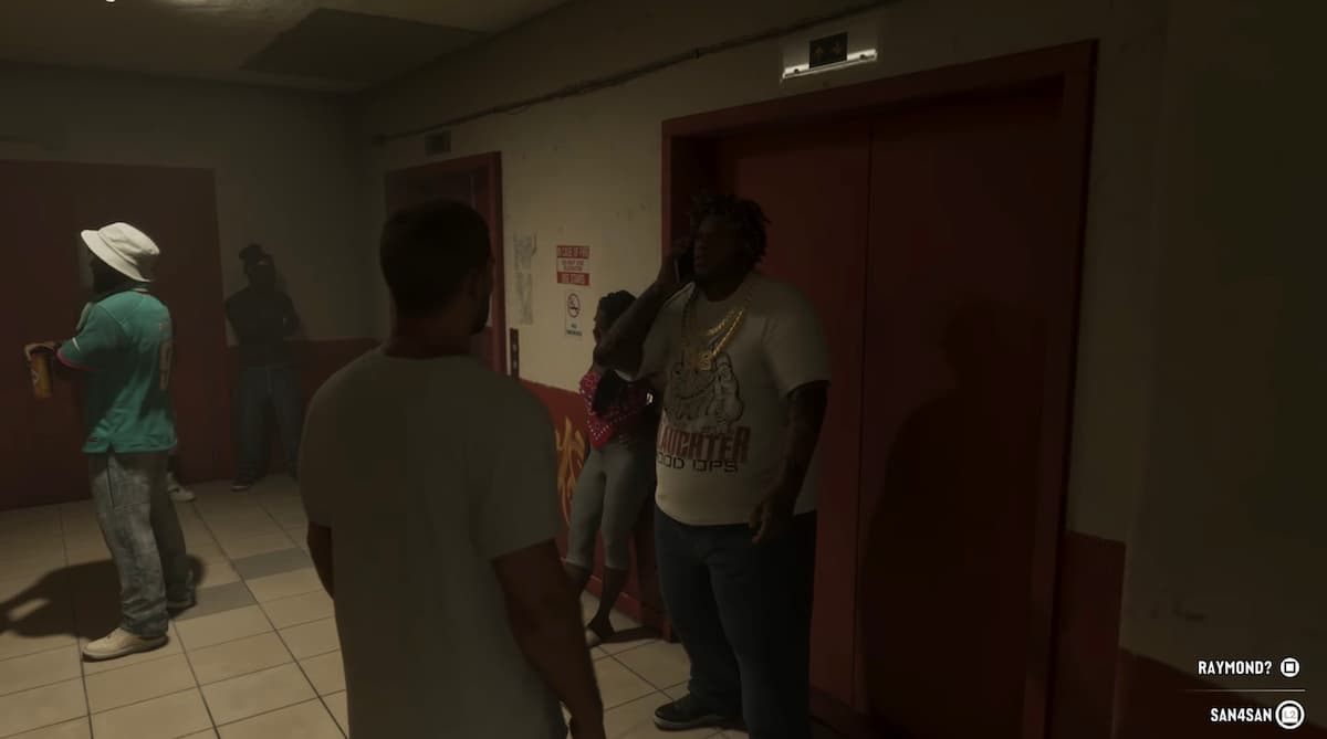 Two men talking in GTA VI