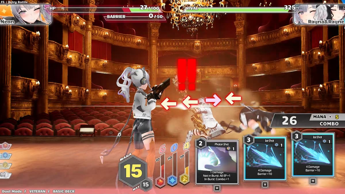 A girl looking at two exclamation marks in Witch the Showdown