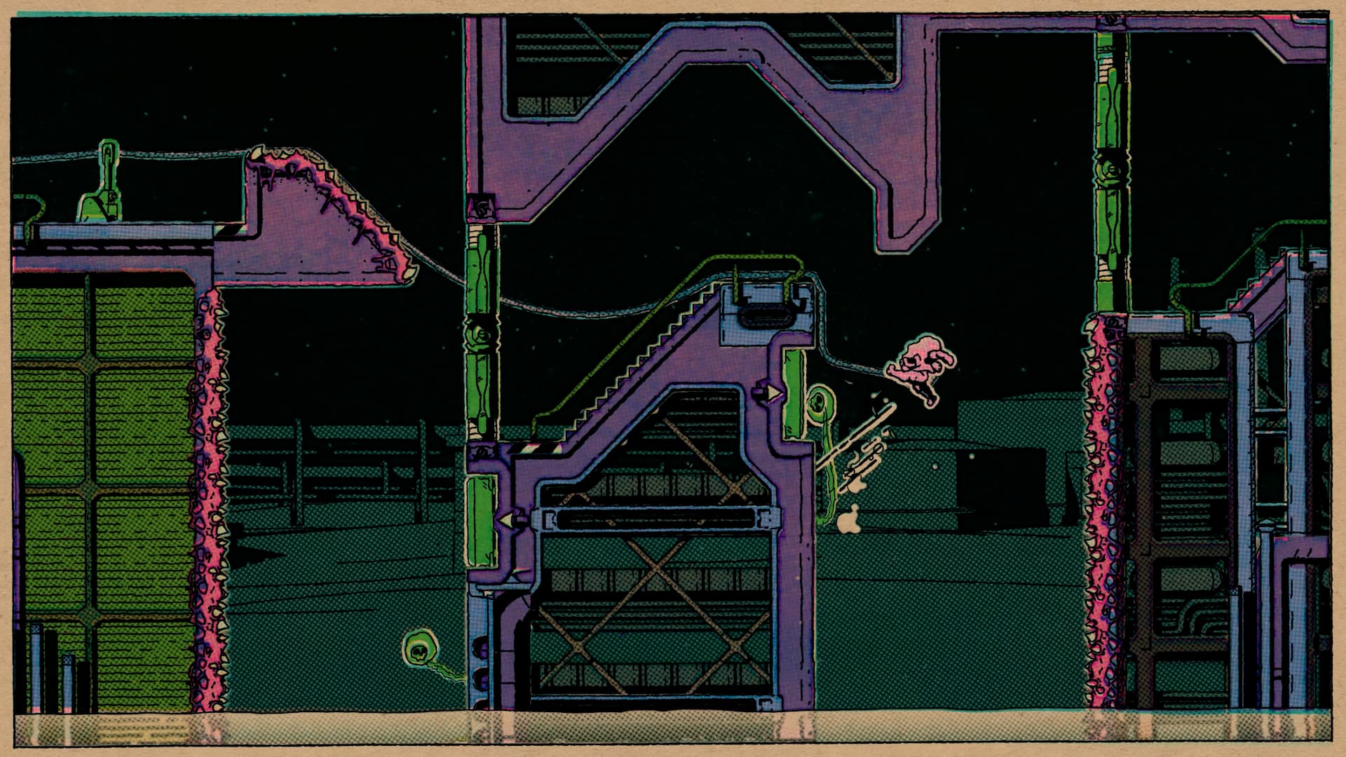 The Rebounder platforming in a green zone