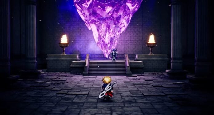 ff resonance cover A man walking towards a purple crystal in Final Fantasy Resonance