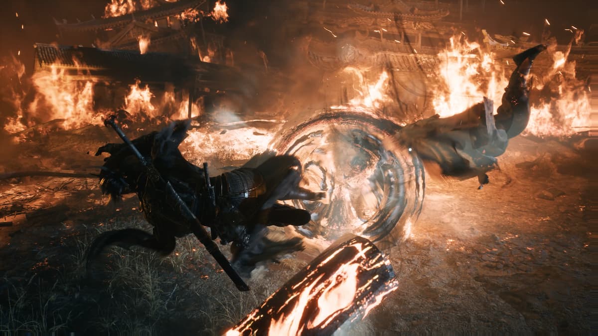 A whirlwind effect in combat